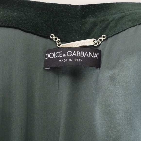 Vintage Y2K Dolce & Gabbana Suede Coat 46 US 10 Patchwork Butterfly - Picture 3 of 14